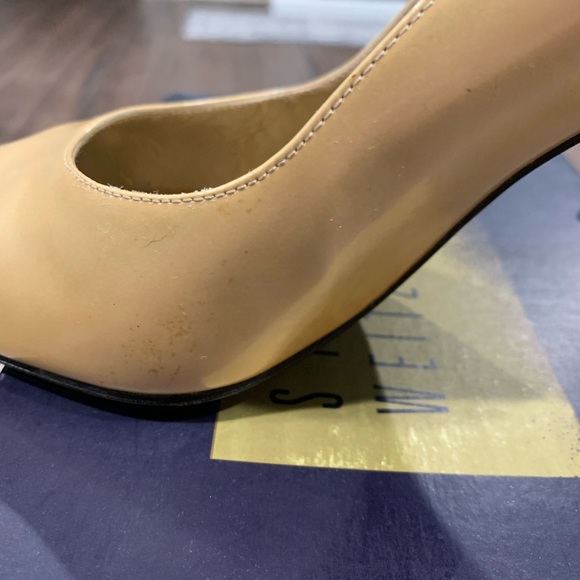 Vtg Stuart Weitzman Bisque Patent Stilettos Sz 9M - Picture 4 of 8
